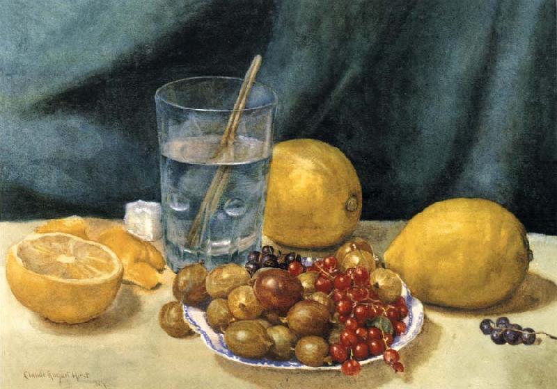 Hirst, Claude Raguet Still Life with Lemons,Red Currants,and Gooseberries Germany oil painting art